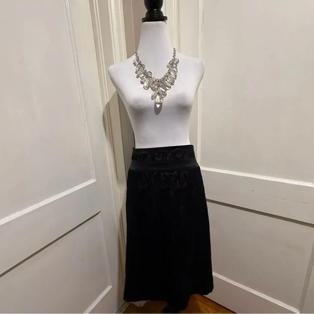 New with tags! Worthington Elegant Lace Black A-Line Skirt